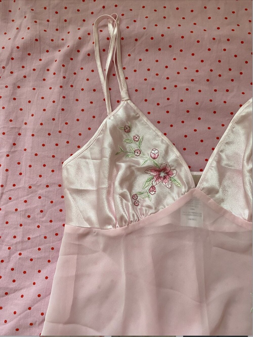 Vintage Jessica Lingerie Pink Floral Embroidered Babydoll & Panty Set - Picture 5 of 8